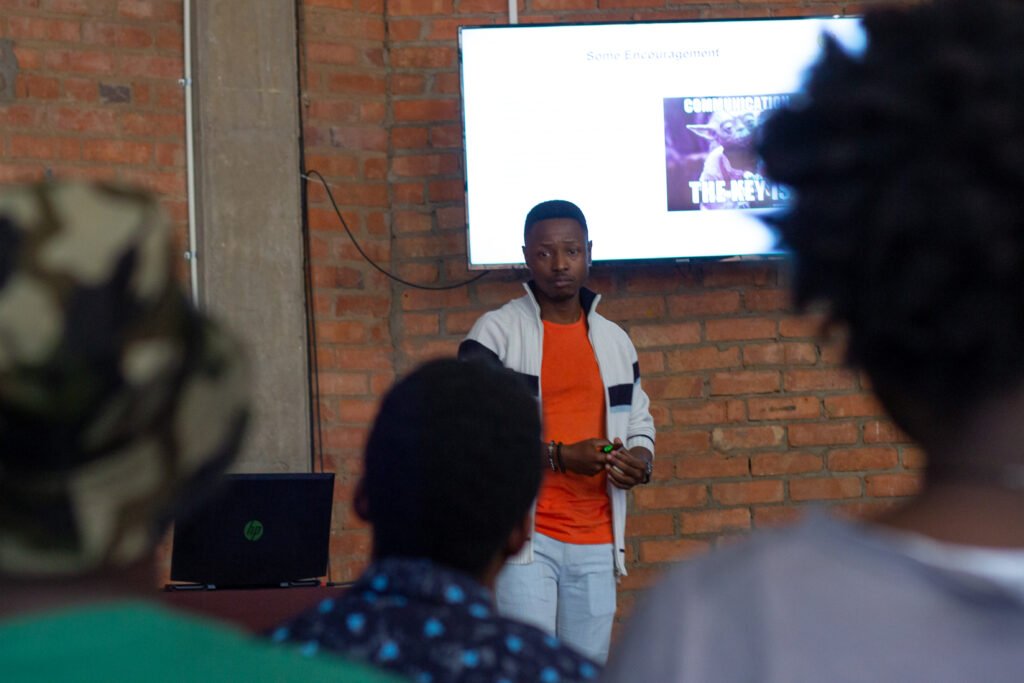 Eugene Ramirez Mapondera Facilitating a workshop for creatives in Bulawayo, Zimbabwe ,2023